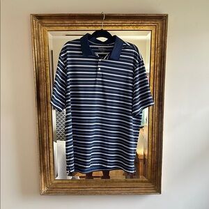 Navy Striped Polo Shirt